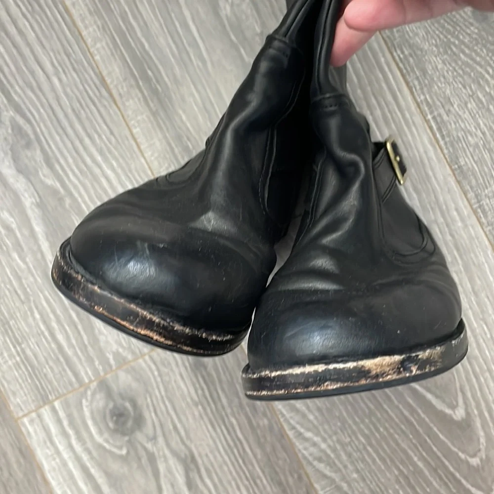 Coach Whitley Black Leather Riding Boots Size 7B